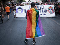 Protest rally by LGBTQ members and other activists three year since the murder of gay activist Zak Kostopoulos in Athens, Greece on Septembe...
