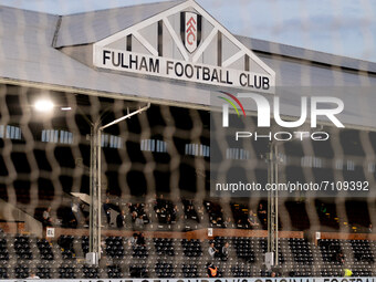 A general view inside the stadium is seen prior the Carabao Cup match between Fulham and Leeds United at Craven Cottage, London on Tuesday 2...
