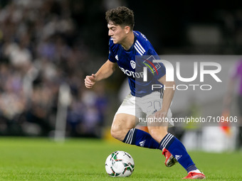 Daniel James of Leeds United in action during the Carabao Cup match between Fulham and Leeds United at Craven Cottage, London on Tuesday 21s...