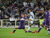 Matteo Darmian of FC Internazionale scores first goal during the Serie A match between ACF Fiorentina and FC Internazionale at Stadio Artemi...