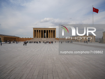 The historical site of Anitkabir seen on September 21, 2021 in Ankara, Turkey. It is the mausoleum of Mustafa Kemal Ataturk, the founder and...