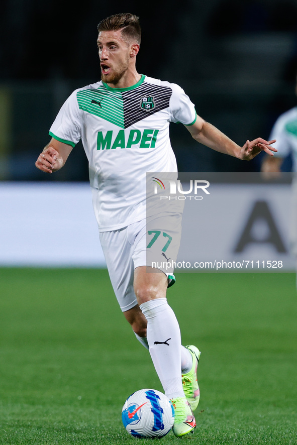 Giorgos Kyriakopoulos (U.S. Sassuolo) in action during the Italian football Serie A match Atalanta BC vs US Sassuolo on September 21, 2021 a...