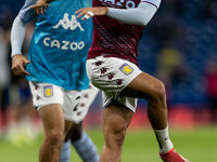 Emi Buendía of Aston Villa warming up during the Carabao Cup match between Chelsea and Aston Villa at Stamford Bridge, London on Wednesday 2...