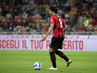 Sandro Tonali of AC Milan in action during the Serie A match between AC Milan and Venezia FC at Stadio Giuseppe Meazza on September 22, 2021...