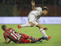 Jacopo Sagre (Perugia) takes a foul against Luca Vido (Cremonese) during the Italian Football Championship League BKT US Cremonese vs AC Per...