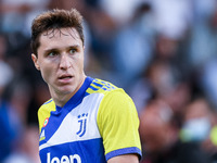 Federico Chiesa of FC Juventus looks on during the Serie A match between Spezia Calcio and FC Juventus at Stadio Alberto Picco on 22 Septemb...