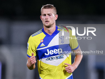 Matthijs de Ligt of FC Juventus looks on during the Serie A match between Spezia Calcio and FC Juventus at Stadio Alberto Picco on 22 Septem...