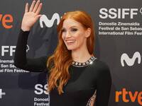 Actress Jessica Chastain during the premiere for film ''The Eyes of Tammy Faye'' during the 69th San Sebastian Film Festival in San Sebastia...