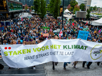 Thousands of people are walking up the stairs to start the Global Climate Strike organized in Utrecht, on September 24th, 2021. (