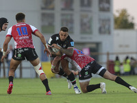 Pierre Bruno (Zebre) tries to carries on the ball against Lions during the United Rugby Championship match Zebre Rugby Club vs Emirates Lion...