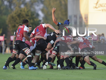 Zebre try to push forward the maul during the United Rugby Championship match Zebre Rugby Club vs Emirates Lions on September 24, 2021 at th...