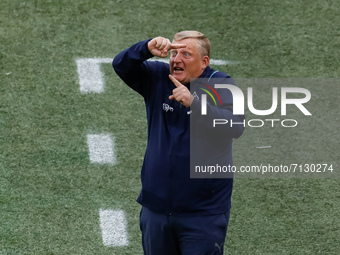 Krylia Sovetov head coach Igor Osinkin gestures during the Russian Premier League match between FC Zenit Saint Petersburg and PFC Krylia Sov...