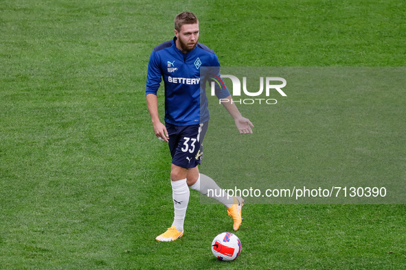 Ivan Sergeev of Krylia Sovetov in action during the warm-up ahead of the Russian Premier League match between FC Zenit Saint Petersburg and...