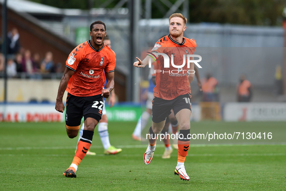 Oldham Athletic's Davis Keillor-Dunn celebrates scoring his side's first goal of the game during the Sky Bet League 2 match between Rochdale...