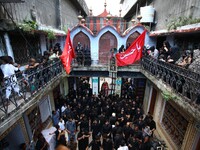 Shiite muslims take part in a religious procesion of ' Chehlum'  , in the old streets of Allahabad, India  on September 28, 2021 .Chehlum is...