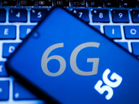5G and 6G signs are seen on the smartphone screen in this  illustration photo taken in Krakow, Poland on September 29, 2021.  (