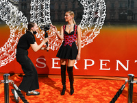 Chiara Ferragni, an Italian blogger and influencer, promotes  the new Serpenti collection by Bulgari during the event at the Duomo Square in...