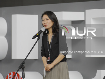 Actress Cho yun Hee  speech addresses during the 26th Busan International Film Festival open Talk about In Front of You're Face Open Talk ev...