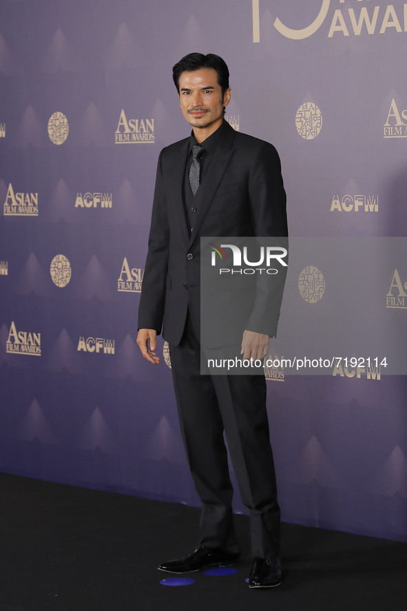 Actor Shogen attends the 15th Asian Film Awards during the 26th Busan International Film Festival at Paradise Hotel on October 08, 2021 in B...