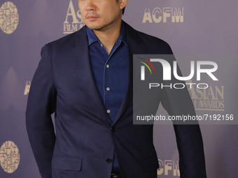 Director Hamaguchi Ryusuke attends the 15th Asian Film Awards during the 26th Busan International Film Festival at Paradise Hotel on October...