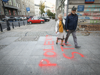 Graffiti reading 'Polexit start' is seen in central Warsaw, Poland on 09 October, 2021. After a ruling this week by the Constitutional Court...