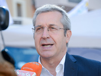 Benedetto Della Vedova during the News Collect signatures from the More Europe party for the legalization of cannabis on October 09, 2021 at...