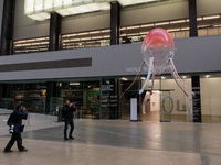 LONDON, UNITED KINGDOM - OCTOBER 11, 2021: Tate Modern unveils a new aerial work at the Turbine Hall 