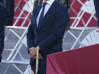 Pablo casado  before the start of the solemn act of homage to the national flag and military parade on Columbus Day, on 12 October, 2021 in...