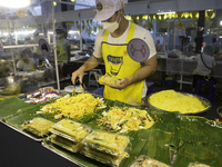 Vegetarian food stalls saw fewer people buying food due to the coronavirus situation and social distancing restrictions. (