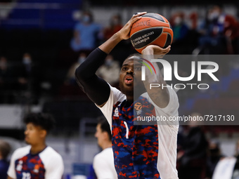 Deshaun Thomas of Bayern in action during warm-up ahead of the EuroLeague Basketball match between Zenit St. Petersburg and FC Bayern Munich...
