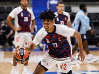 Jason George (C) of Bayern in action during warm-up ahead of the EuroLeague Basketball match between Zenit St. Petersburg and FC Bayern Muni...
