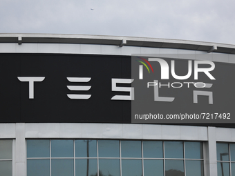 Tesla's gallery and service center on Westheimer Road in Houston, Texas on October 14th, 2021.  (