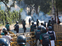 Police clash with Muslim devotees during a protest over demeaning of the Holy Quran in Cumilla, in Dhaka, Bangladesh on October 15, 2021. (