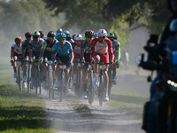 Thomas Champion of France and Cofidis Team leads the peloton during the Serenissima Gravel, the 132.1km bicycle pro gravel race from Lido di...