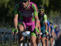 Davide Zoccarato Samuele of Italy and BARDIANI CSF FAIZANE Team leads the pack during the Serenissima Gravel, the 132.1km bicycle pro gravel...
