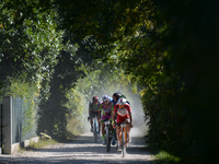 Nathan Haas of Australia and Cofidis Team leads the pack during the Serenissima Gravel, the 132.1km bicycle pro gravel race from Lido di Jes...