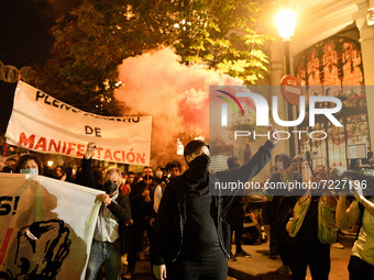 Demonstration against repressive laws  in central Madrid on 16th October, 2021. (