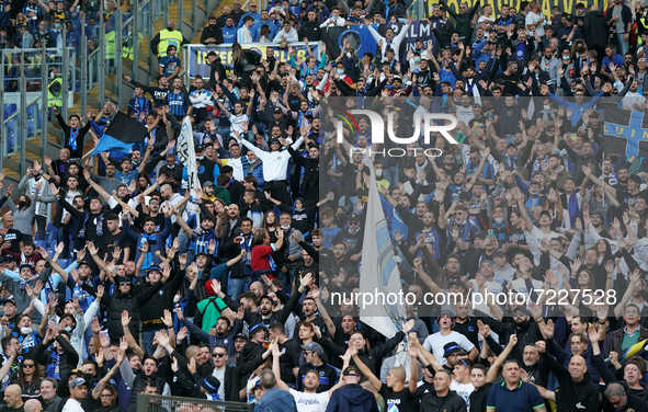 Supporters of Fc Internazionale Milano during the Serie A match between Ss Lazio and Fc Internazionale Milano on  October 16, 2021 stadium 