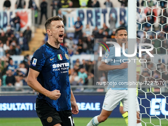 Ivan Perisic of Fc Internazionale Milano celebrate the goal on penalty during the Serie A match between Ss Lazio and Fc Internazionale Milan...