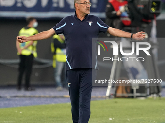Maurizio Sarri head coach of Ss Lazio during the Serie A match between Ss Lazio and Fc Internazionale Milano on  October 16, 2021 stadium 