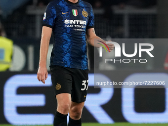 Milan Skriniar of Fc Internazionale Milano during the Serie A match between Ss Lazio and Fc Internazionale Milano on  October 16, 2021 stadi...