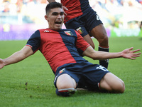 Johan Vasquez (Genoa), celebrates after scoring a goal during the Italian football Serie A match Genoa CFC vs US Sassuolo on October 17, 202...