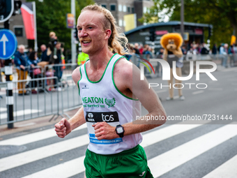 One of the runners during the last kilometers of the TCS Amsterdam marathon, on October 17th, 2021. (
