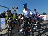 Marco Canola of Italy and Gazprom - RusVelo Team at the start of the Veneto Classic, the 207km pro cycling race from Venezia to Bassano del...