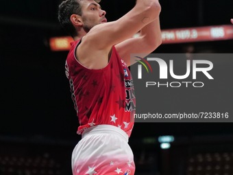 Giampaolo Ricci from AX Armani Exchange Olimpia Milano  during the Italian Basketball A Serie  Championship A|X Armani Exchange Milano vs Um...