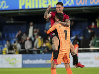   Chimy Avila of C.A. Osasuna (T) and Sergio Herrera of C.A. Osasuna  after    La Liga  match between Villarreal CF and C.A. Osasuna   at La...