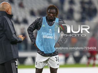 Moise Kean of Juventus FC during the match between Juventus FC and AS Roma on October 17, 2021 at Allianz Stadium in Turin, Italy. Juventus...
