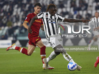 Moise Kean of Juventus FC during the match between Juventus FC and AS Roma on October 17, 2021 at Allianz Stadium in Turin, Italy. Juventus...