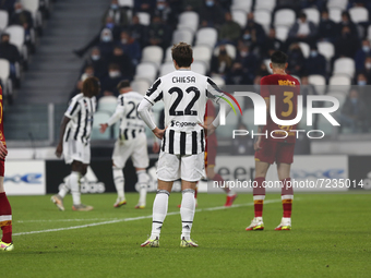 Federico Chiesa of Juventus FC during the match between Juventus FC and AS Roma on October 17, 2021 at Allianz Stadium in Turin, Italy. Juve...