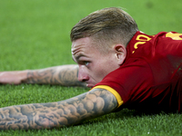 Rick Karsdorp of AS Roma during the match between Juventus FC and AS Roma on October 17, 2021 at Allianz Stadium in Turin, Italy. Juventus w...